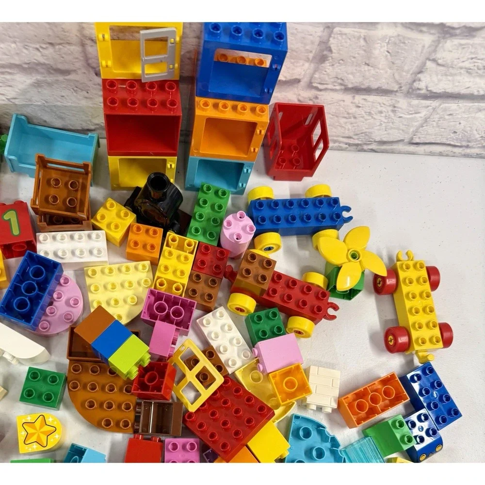 Lego Duplo Lot Of 280 Bricks Blocks Clean Ice Cream Cone Base Plates
